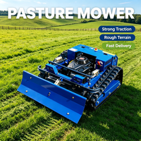 Tondeuse à gazon télécommandée homologuée CE EPA, robot de coupe d'herbe tout-terrain à chenilles en caoutchouc pour jardin
