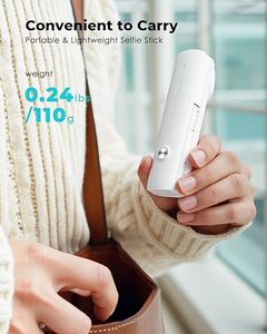 Mini bâton de Selfie Portable bâton de Selfie de téléphone en acier inoxydable compact avec bâton de Selfie de stabilisation à double axe avec trépied - Product Image 5