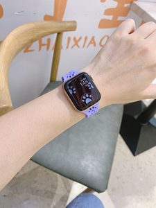 CAOWTAN Cat's Paw Bracelet de <span class=keywords><strong>montre</strong></span> en silicone pour IWatch Series 7 Se 6 5 4 Bracelet en caoutchouc silicone pour Apple Watch Band 41mm 38 45mm - Product Image 2