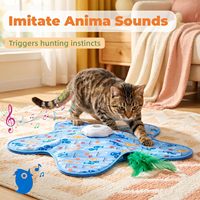 Mainan Kucing Interaktif Plastik Modern Lucu, Dapat Digunakan Kembali, Otomatis Bermain Sembunyikan-Cari, Alas Bulu, USB Rechargeable, Tahan Lama, Anti Bosan