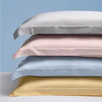 ขนาดที่กำหนดเอง100% ธรรมชาติบริสุทธิ์ผ้าไหมสีทึบปลอกหมอนผ้าไหมที่มีสไตล์ฟอร์ดหม่อนผ้าไหมปลอกหมอน