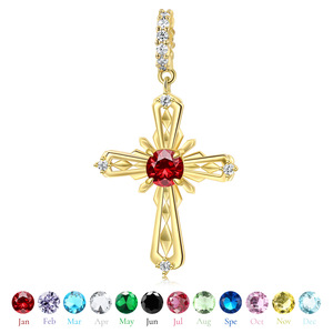 Pendentif Breloque Pierre de Naissance 12 Mois en Argent Sterling S925 Vente en Gros DIY Bijoux Religieux Chrétiens Bracelet Collier Cadeau - Product Image 1