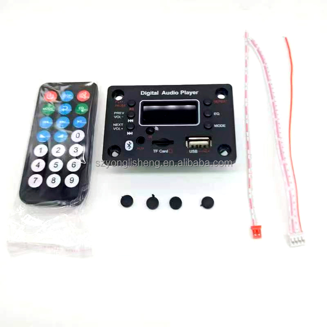 Stock 12V Wireless 5.0 MP3 Decoder Board Car Audio USB TF FM Radio Module Color Screen MP3 Player with Remote Control