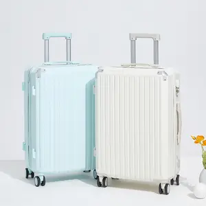 Bagaglio da viaggio d'affari alla moda Abs Pc valigia bianca Smart bagaglio Tsa chiusura cerniera set bagagli Usb