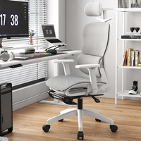 Chaise de bureau exécutif au design moderne, rotation à 360 degrés, appui-tête réglable, dossier moyen, tissu ergonomique en nylon maillé