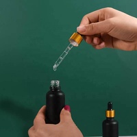 En gros Verre Pipette Graduée 5ml 10ml 15ml 20ml 30ml 50ml 100ml Mat Noir Huile Essentielle Compte-gouttes Bouteille En Verre