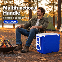 Glacière à roulettes 28L à coque rigide avec porte-gobelets pour la pêche et les activités de plein air, mobilité facilitée, approvisionnement OEM en gros