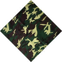 Bandana en coton camouflage classique, motif jungle/forêt, carré, multifonctionnel pour la tête, le cou, le visage et comme foulard, pour l'extérieur