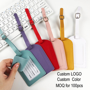 Zonyin Thickened PU Leather Luggage Tag Luxury <b>Suitcase</b> Boarding Pass Tag Portable Travel Identity Label Bag Hanging Charm - Product Image 1