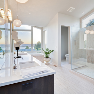 Vente en gros de meubles de salle de bains modernes personnalisés Hôtels Salles de bains contemporaines Armoires de toilettes en marbre et acier imperméables Miroir - Product Image 3