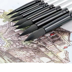 Pinceles de acuarela sintéticos individuales de alta calidad para artistas principiantes fibra mixta punta redonda retención de agua fuerte - Product Image 3