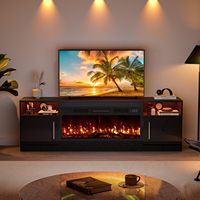 Meuble TV avec foyer électrique Kalsubo 36 pouces, éclairage LED, centre de divertissement, compatible avec les téléviseurs de 80 pouces et moins