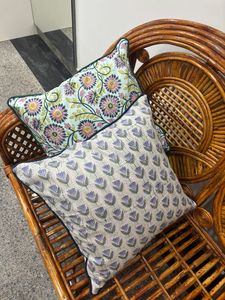 Luxury Block Print Customizable <b>Throw</b> <b>Pillow</b> Cover Any Size Cotton with Piping Drawstring Handmade Home Decor <b>Pillows</b> - Product Image 3
