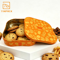 Boîte en métal personnalisée imprimée de qualité alimentaire pour biscuits et gâteaux, idéale pour la boulangerie, les collations et les emballages cadeaux de fêtes