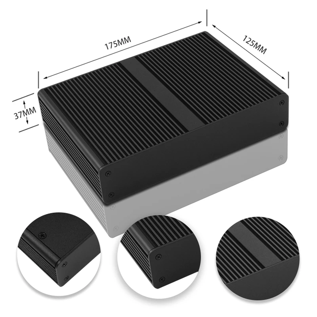 PCB Board Housing case Aluminum Enclosure Mini-ITX Computer case 170*170 mm Amplifier Chassis Aluminium Enclosure Heatsink case