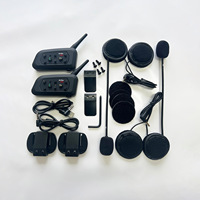 Casque de moto avec interphone V6 Plus, étanche, réduction du bruit, communication duplex intégrale pour 2 motards sur 800 m