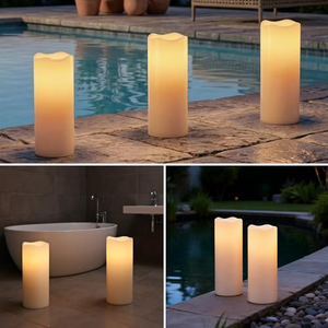 Vela LED Impermeable con Llama 3D sin Fuego, Funciona con Batería, con Control Remoto y Temporizador para Decoración de Fiestas al Aire Libre - Product Image 5