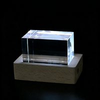 Cubo de Cristal K9 con Foto Láser 3D al por Mayor, Bloque Rectangular de Vidrio en Blanco de 5*5*8cm para Grabado, Regalos con Luz LED Recargable por USB