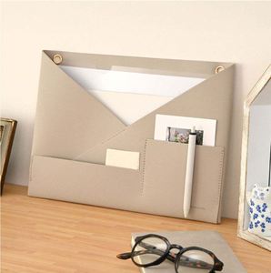 Pocket Hanging Three-Layer Small Items Holder Wall Mount A4 Documents Cards Pu Leather Clear <b>File</b> Letter <b>Organizer</b> - Product Image 5