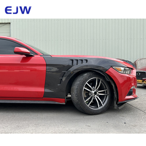 Kit de Carrocería EJW 2015-2017 para <span class=keywords><strong>Mustang</strong></span>, Guardabarros de Fibra de Carbono Negros, 100% Compatible, Diseño Perforado Especial Modificado, Nuevo - Product Image 2