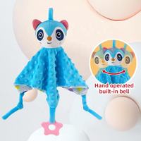 Samtoy Peluche Apaisante pour Nouveau-né, Doudou Animal en Peluche, Couverture Douce, Serviette Réconfortante pour Bébé Lion de Dessin Animé, pour 1 à 24 Mois