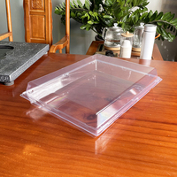 Barquettes en plastique PET transparent personnalisées, forme rectangulaire, épaisseur 1 mm, pour pain et gâteaux, emballages alimentaires jetables pour boulangerie