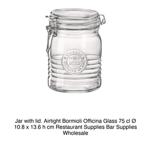 โถแก้ว 75 ซล. สูง 13.6 ซม. เส้นผ่านศูนย์กลาง 10.8 ซม. พร้อมฝาปิดสุญญากาศ Bormioli Officina 1825 Bormioli Rocco - Product Image 2