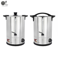 Hocheffizienter Edelstahl-Elektro-Wasserkocher für Gewerbe und Gastronomie, Milchtee-Boiler, Langlebig, Doppelhahn, 220V