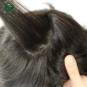 8" Silk Top Injection PU Toupee Natural Hairline Lace Front Bleached Knots Hair <strong>Wig</strong> <strong>Man</strong> - Product Image 6