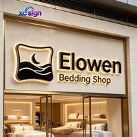 Enseigne lumineuse LED 3D personnalisée en acrylique avec logo rétroéclairé, en acier inoxydable, pour enseignes métalliques de magasins commerciaux, décorations murales et de portes.