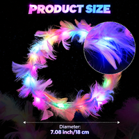 Serre-tête LED en plumes, couronne lumineuse colorée, guirlande de plumes, accessoires de fête pour festivals de musique et événements rave