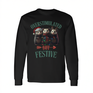 T-shirt à manches longues « Possum » de Noël festif et amusant, pour les surstimulés - Product Image 2