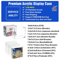 Étui de présentation en acrylique PTCG détachable moderne résistant aux UV avec couvercle et base magnétiques pour empilage naturel Elite Trainer