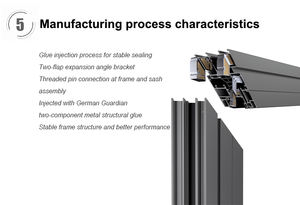 Fenêtre à battant moderne en alliage d'aluminium et verre trempé insonorisée avec persienne pour villa, appartement, cuisine - Vente en gros - Product Image 6