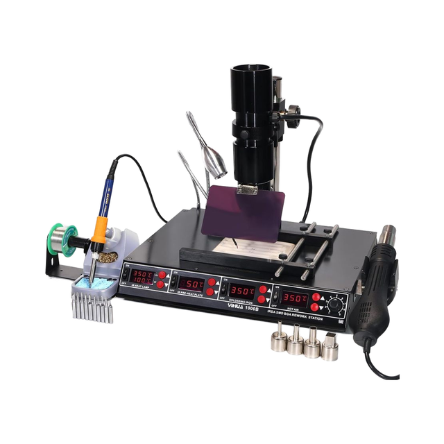 Infrared BGA Preheating Soldering Station Hot Air Rework Station IP67 Protection Temp Sensor C/F Display PCB Holder