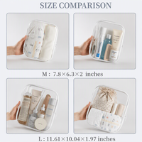 Lot de 3 pochettes rigides transparentes moyennes avec fermeture éclair, sacs transparents à fermeture éclair, pochettes rigides pour sac à main et organiseur de sac à couches