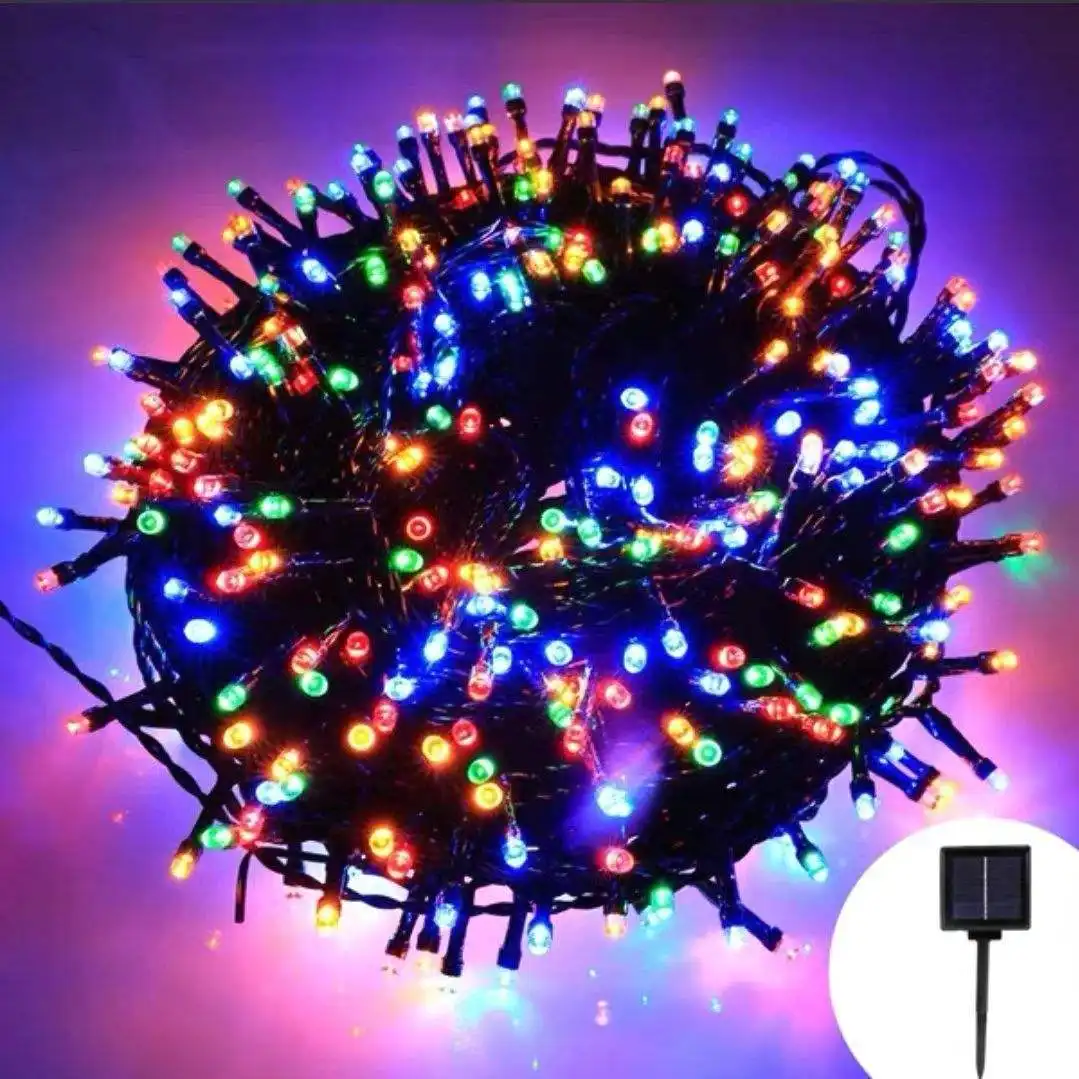 Zonne-Energie Verlichting Outdoor Groothandel Kerstboom Decoratie Verlichting Hete Verkoop Led Kerstverlichting Custom 100 Lampen 12M