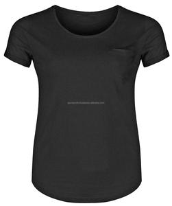 Camiseta con dobladillo curvado para mujer, camiseta informal de alta calidad, precio al por mayor con servicio de impresión personalizado, diseño OEM - Product Image 5