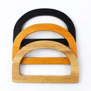 Deepeel XP021 15*9.5cm Handmade Handbag Accessories Solid Wood Wallet Frame D-shaped Wooden Bags Handles
