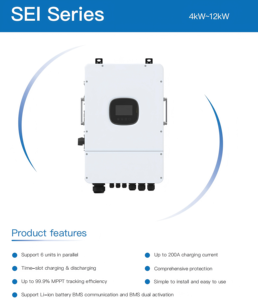 ระบบไฮบริด EU รุ่น SRNE SEI-12K-SP 8KW 10KW 12KW IP65 CE เฟสเดียว พลังงานแสงอาทิตย์ 230V 48V 200A MPPT คลื่นไซน์บริสุทธิ์ รุ่นขนาน - Product Image 2