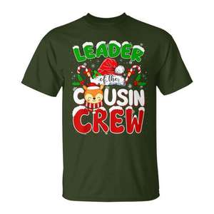 Camiseta navideña a juego para la familia, con la inscripción 'Leader Of The Cousin Crew' - Product Image 1