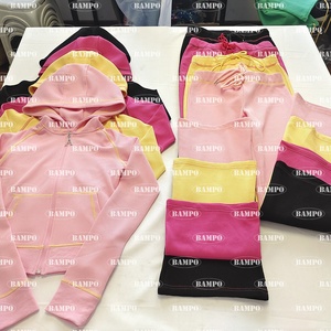 2025 Mùa Thu Dệt Kim Ngắn Tay Áo Waffle Mô Hình Sọc Của Phụ Nữ Thiết Lập Áo Chuông Quần Quần Short 2-Mảnh Thiết Lập - Product Image 6