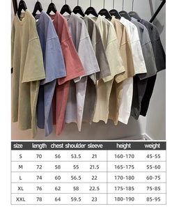 Customizable Vintage Acid Washed T-Shirt for <strong>Men</strong> Double Stitching Short Sleeve Oversized 250 Gsm Solid Pattern - Product Image 3