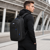 Mochila para portátil de 17.3 pulgadas aprobada para vuelos, gran capacidad, impermeable, deportiva, de negocios, bajo MOQ, logotipo personalizado, venta al por mayor de fábrica