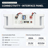 Batterie LiFePO4 commerciale 48V 314Ah 16kWh montée sur rack pour stockage d'énergie solaire industrielle avec BMS