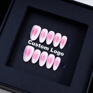 Lot de 10 <span class=keywords><strong>faux</strong></span> <span class=keywords><strong>ongles</strong></span> en acrylique faits à la main, forme amande, couverture complète, qualité supérieure, vente en gros pour salon de manucure - Product Image 5