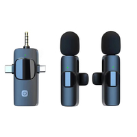 K15 Micrófono Lavalier 3 en 1 más barato para grabación de vídeo de micrófono inalámbrico multidispositivo