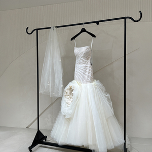 Spjy013 Elegant Ivory Satin Bridal <b>Gown</b> Ruched Bodice Beaded Tulle Mermaid Ball <b>Gown</b> Sweetheart Neck Watteau Train Wedding Dress - Product Image 4