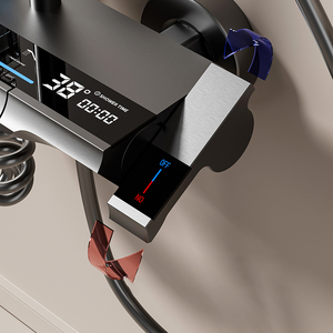 Ensemble de <span class=keywords><strong>douche</strong></span> à quatre fonctions avec affichage numérique, bouton de piano, prix bas, robinet en céramique à trois poignées - Product Image 3