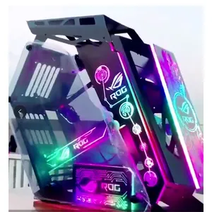 Oem Best Price Atx Cabinet Computer Case Gaming Rog Gaming Tempered Casing Pc Case Computer With RGB Lights